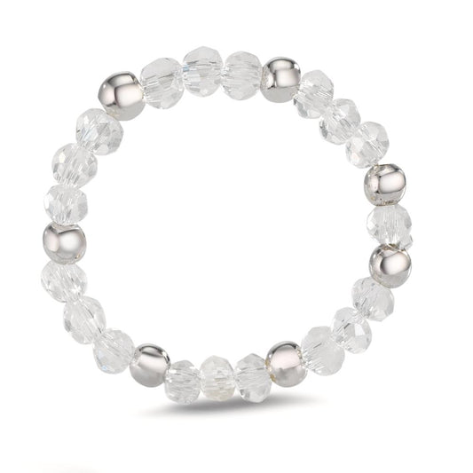 Ringe Rustfrit stål Krystal hvid , 3 mm