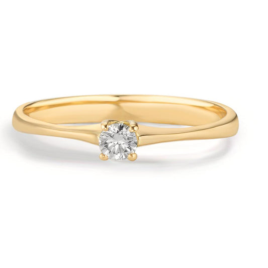 Solitaire ring 750/18K guld Diamant 0.09 ct, w-si