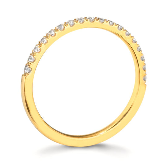 Memory ring Rustfrit stål Zirconia hvid , 20 Sten gul IP belagt