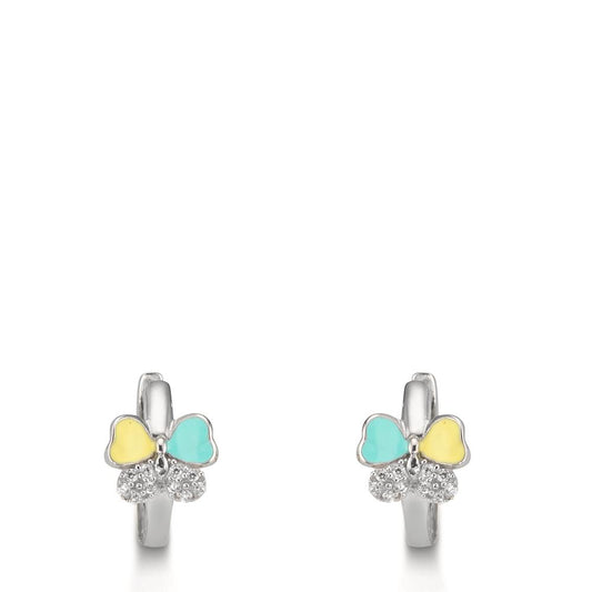 Click kreoler Sølv Zirconia 20 Sten rhodineret sommerfugl