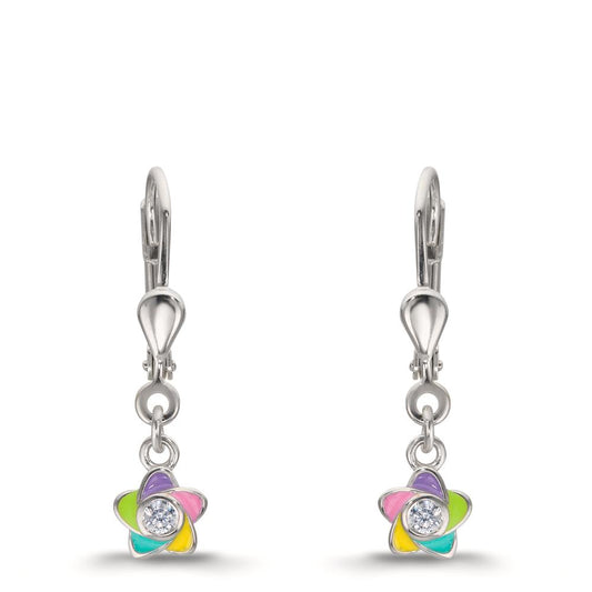 Øreringe Sølv Zirconia 2 Sten rhodineret