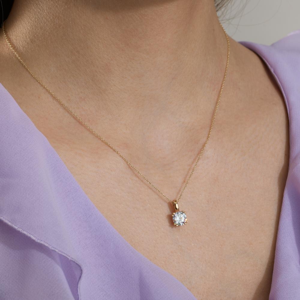 Halskæde med vedhæng 375/9K guld Zirconia 40-42 cm