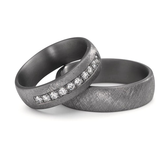 Partnerringe 999 tantal Diamond Lab dyrket 0.25 ct, 10 Sten , tw-vsi