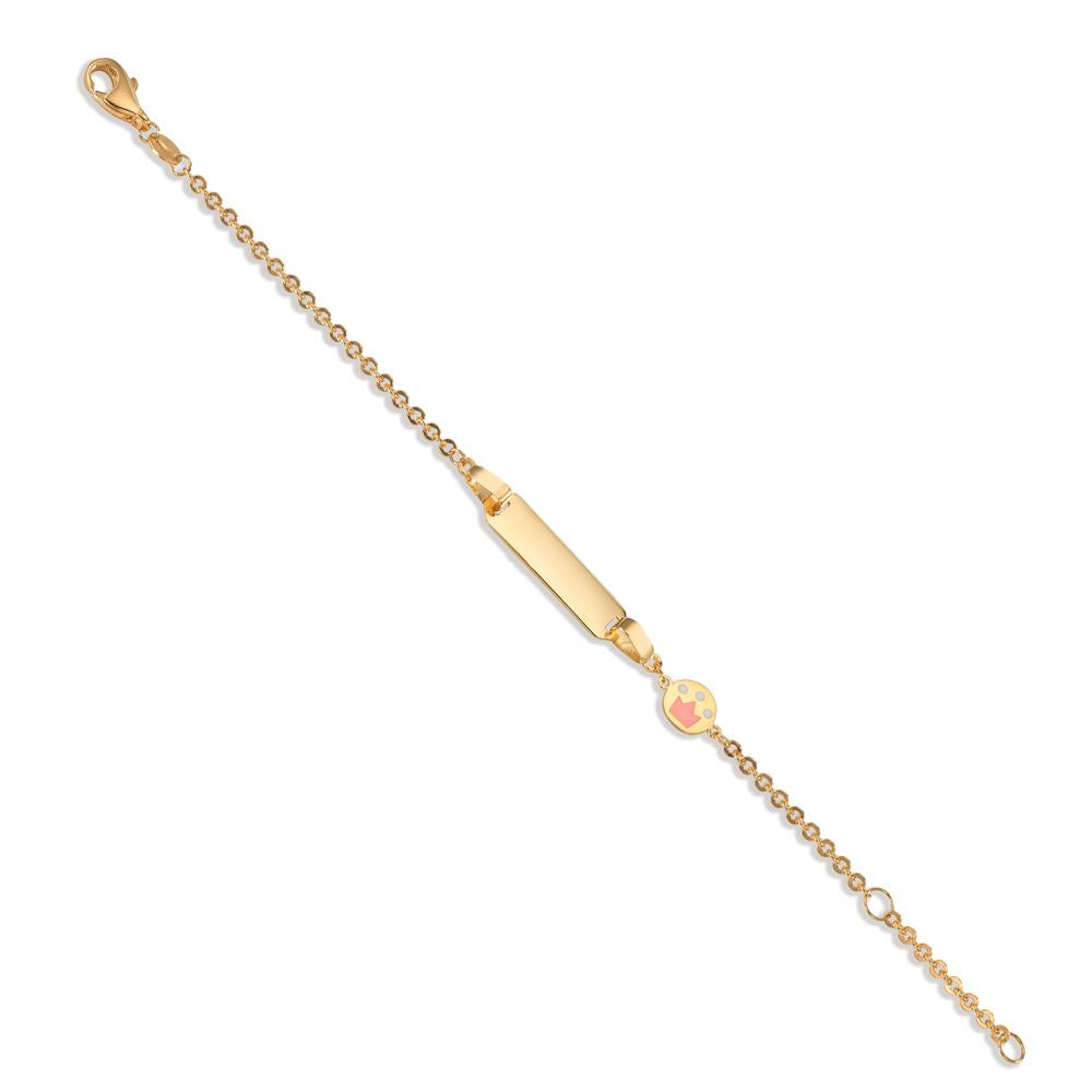 Indgraveret armbånd 375/9K guld malet krone 12-14 cm