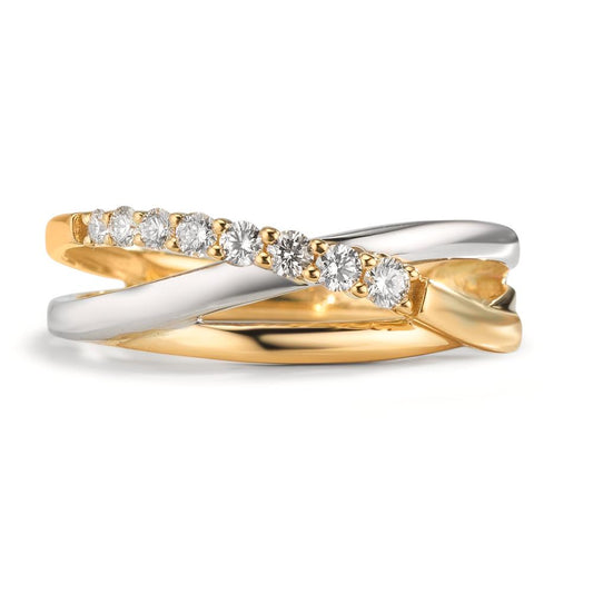 Ringe 750/18K guld, 750/18K hvidguld Diamant 0.19 ct, 8 Sten , w-si