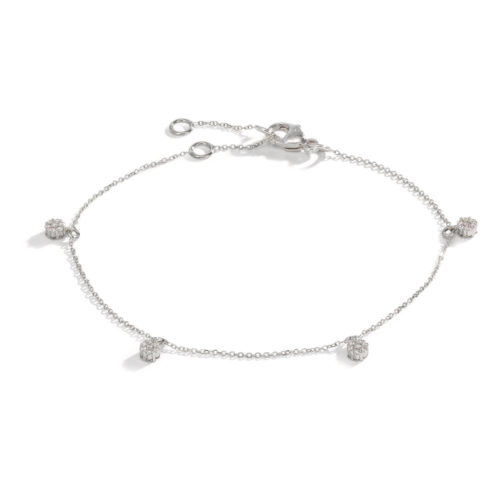 Armbånd 750/18K hvidguld Diamant 0.24 ct, 28 Sten , w-si 16-19 cm