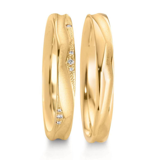 Partnerringe 750/18K guld Diamant 0.033 ct, 12 Sten , w-vsi