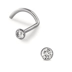 Næsestav Titanium Krystal hvid Ø2.5 mm