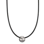 Collier Rustfrit stål, Gummi Diamant 0.02 ct, tw-si 45 cm Ø2 mm