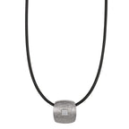 Collier Rustfrit stål, Gummi Diamant 0.072 ct, 9 Sten , tw-si 45 cm Ø2 mm