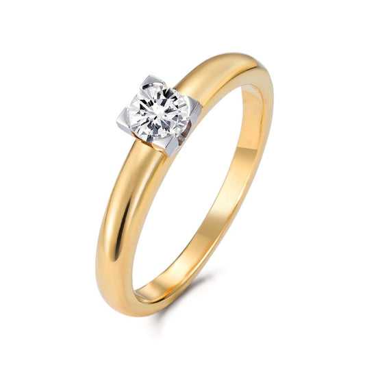 Solitaire ring 750/18K guld Diamant 0.30 ct, w-si tofarvet