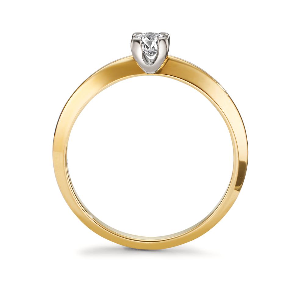 Solitaire ring 750/18K guld Diamant 0.30 ct, w-si tofarvet