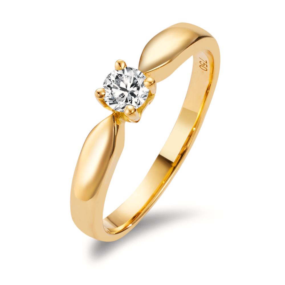 Solitaire ring 750/18K guld Diamant 0.20 ct, w-si