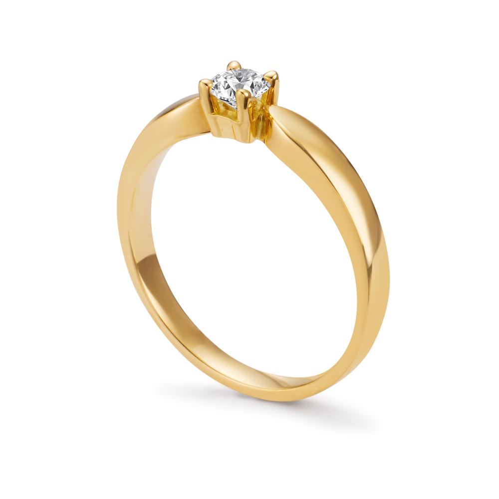 Solitaire ring 750/18K guld Diamant 0.20 ct, w-si