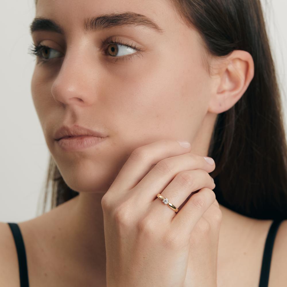 Solitaire ring 750/18K guld Diamant 0.20 ct, w-si