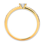 Solitaire ring 750/18K guld Diamant 0.20 ct, 17 Sten , w-si