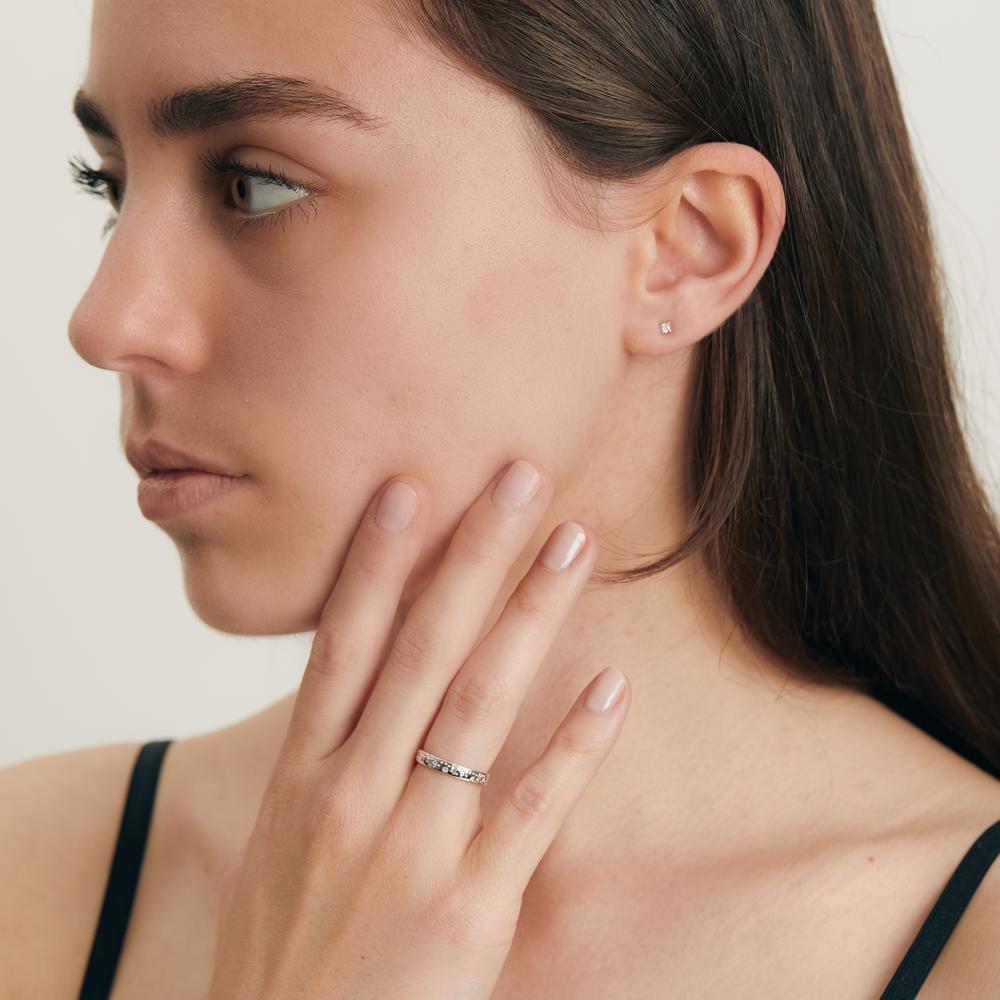Ringe 750/18K hvidguld Diamant 0.13 ct, 24 Sten , w-si stjerne