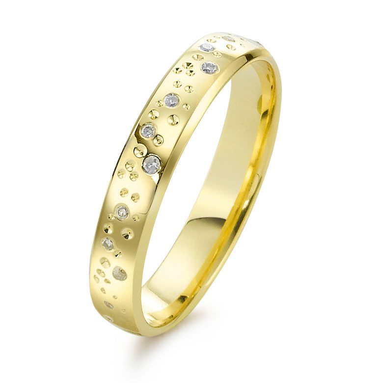 Ringe 750/18K guld Diamant 0.13 ct, 24 Sten , w-si