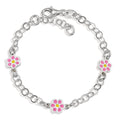 Armbånd Sølv rhodineret Blomst Ø6.5 mm