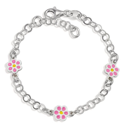 Armbånd Sølv rhodineret Blomst Ø6.5 mm
