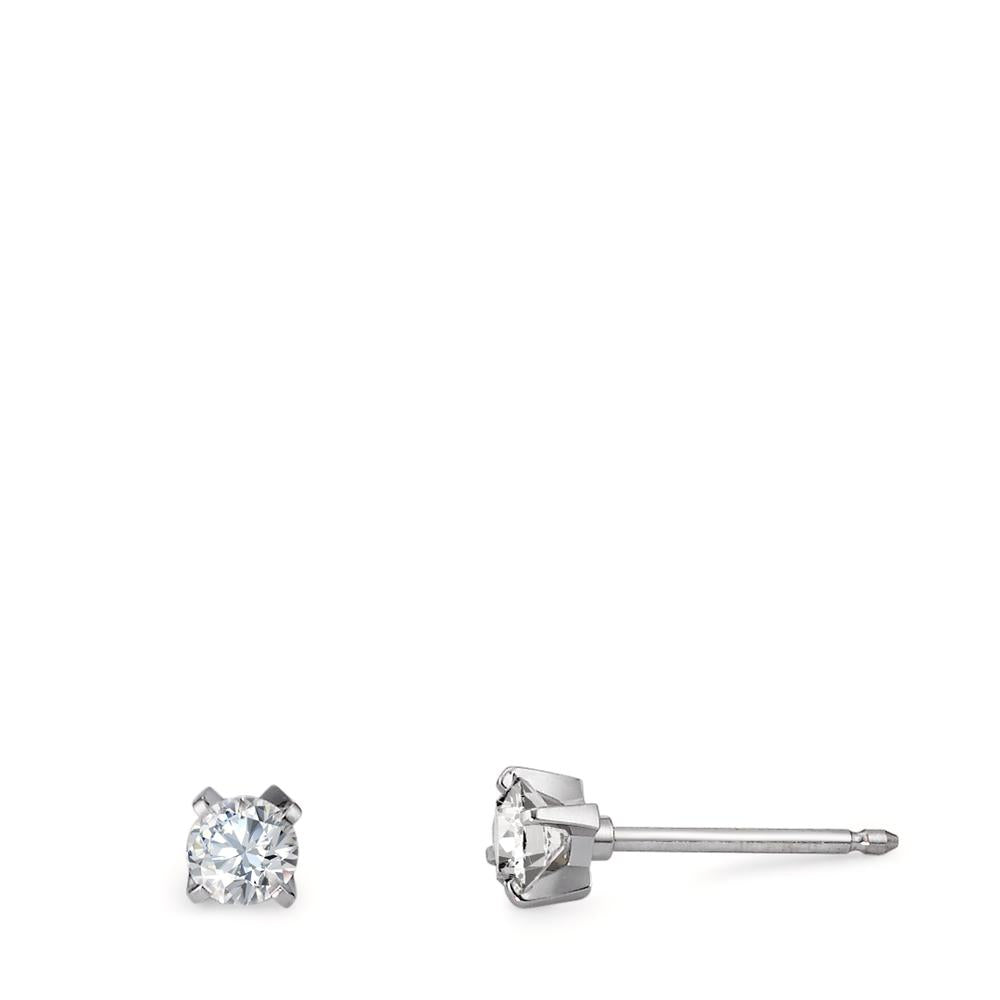Ørestikker 750/18K hvidguld Diamant 0.20 ct, 2 Sten , w-si Ø3 mm