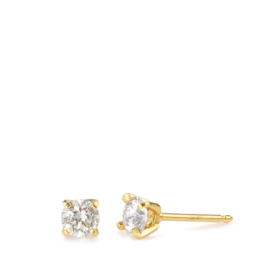 Ørestikker 750/18K guld Diamant 0.30 ct, 2 Sten , w-si