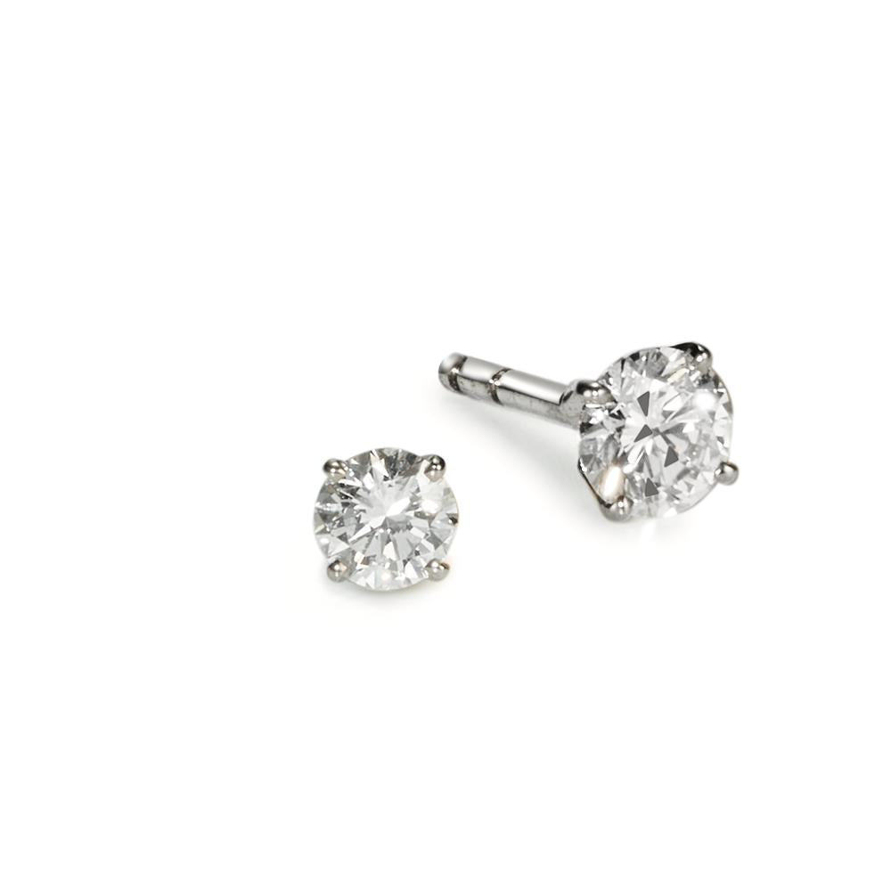 Ørestikker 750/18K hvidguld Diamant 0.40 ct, 2 Sten , w-si