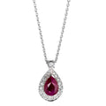 Collier 750/18K hvidguld Rubin p1, Diamant 0.21 ct, 18 Sten , w-si 42 cm