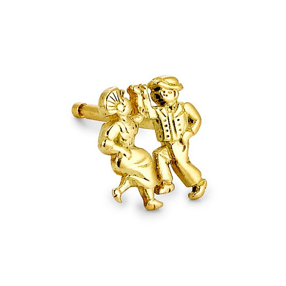 Ørestik 1 stk 750/18K guld folklore