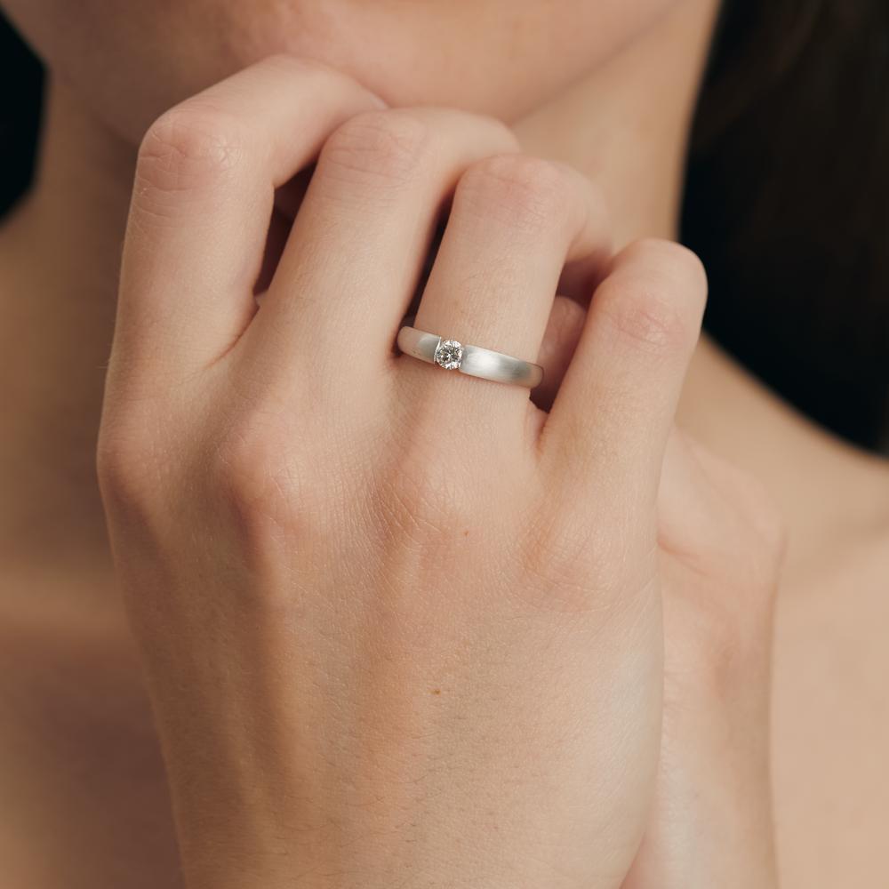 Solitaire ring 750/18K hvidguld Diamant hvid , 0.20 ct, w-si Ø3.8 mm