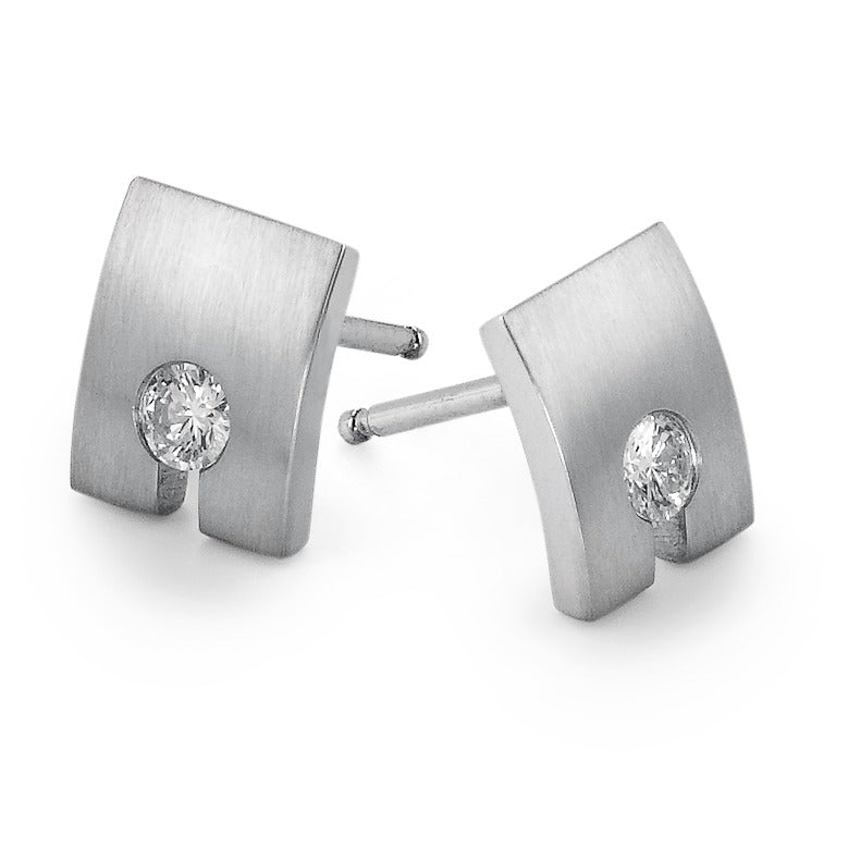 Ørestikker 750/18K hvidguld Diamant 0.20 ct, 2 Sten , w-si