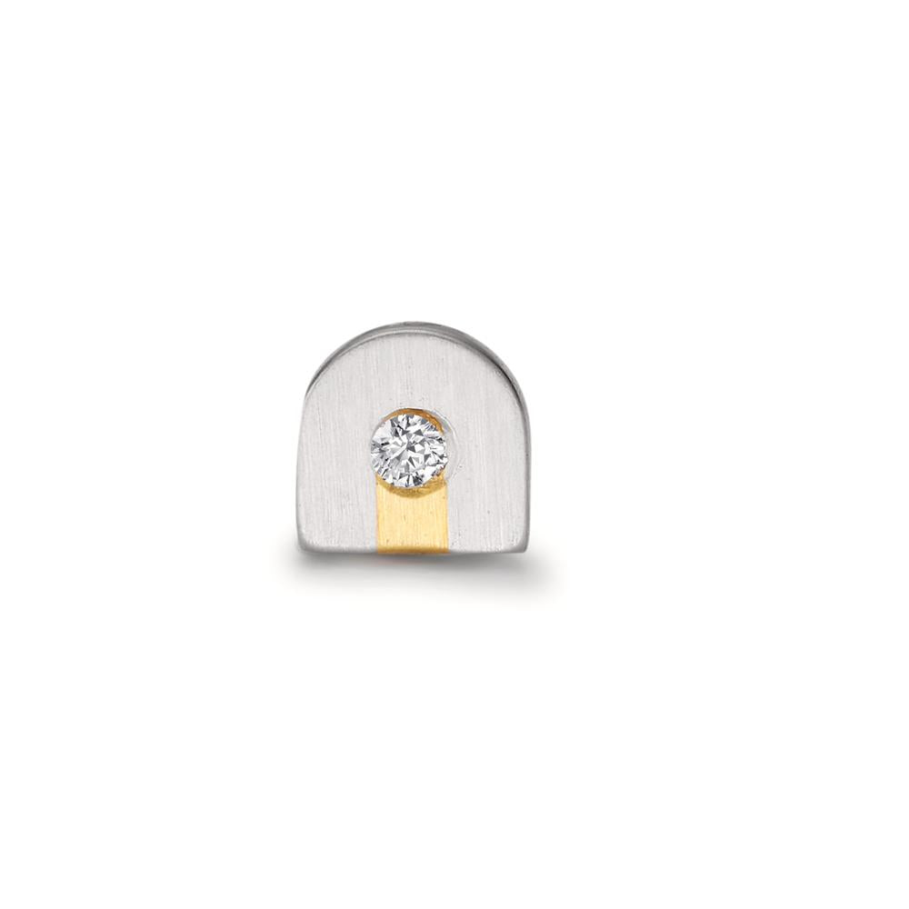 Ørestik 1 stk 950 platin Diamant 0.02 ct, w-si