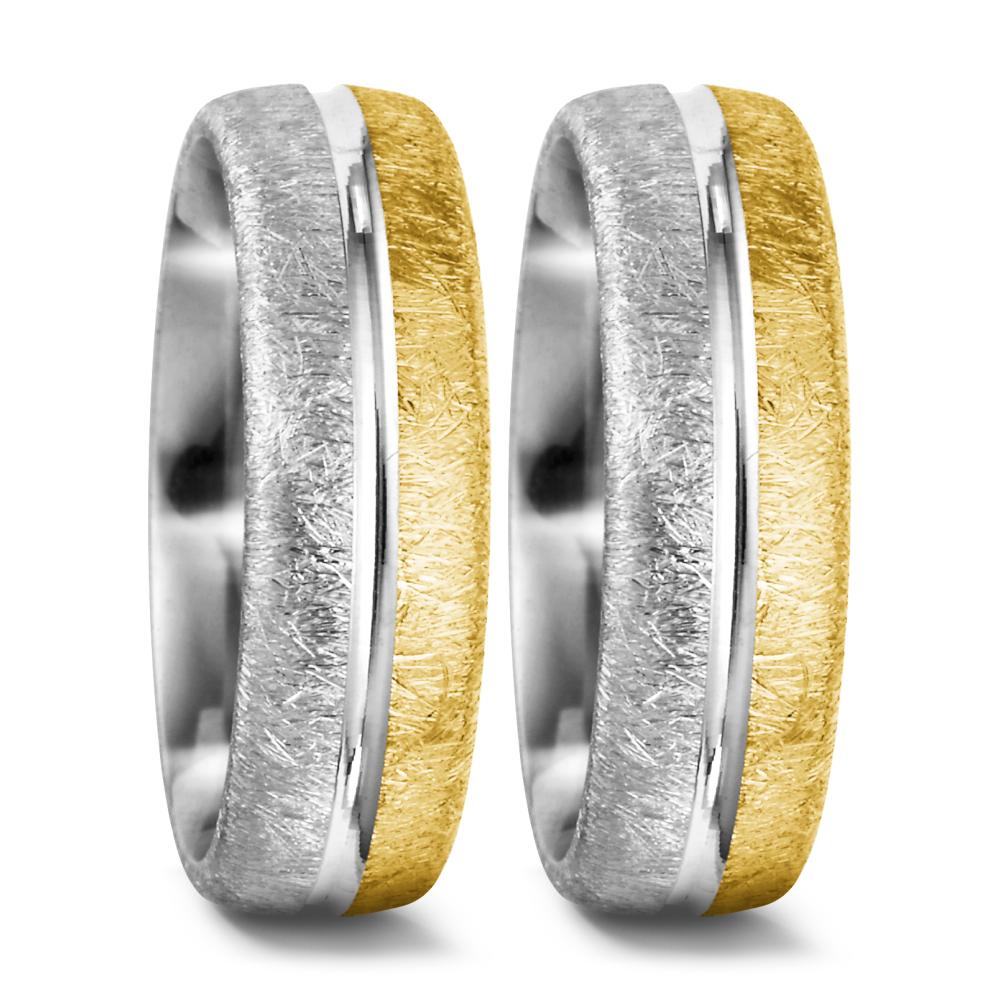 Partnerringe 750/18K guld, 750/18K hvidguld