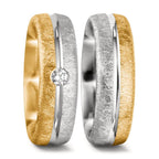 Partnerringe 750/18K guld, 750/18K hvidguld