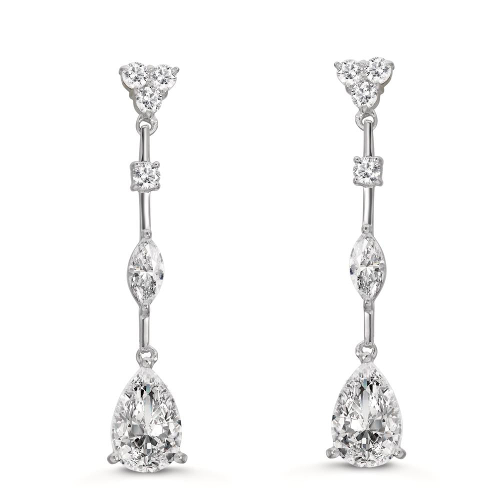 Øreringe Sølv Zirconia rhodineret