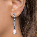 Øreringe Sølv Zirconia rhodineret