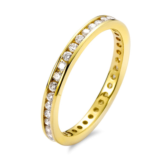 Memory ring 750/18K guld Diamant 0.50 ct, 38 Sten , w-si