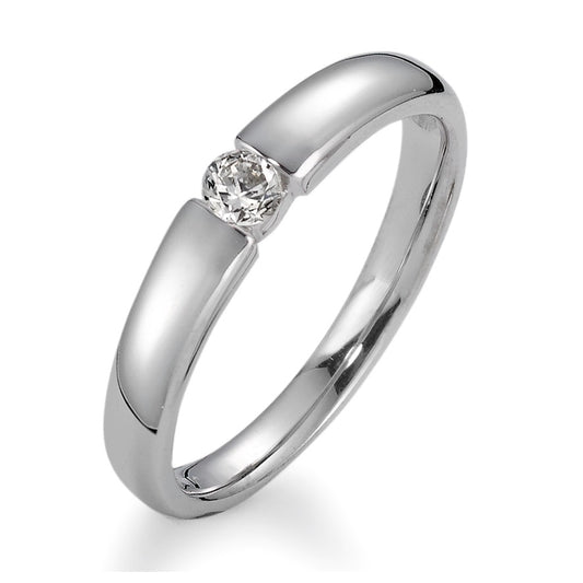 Solitaire ring 750/18K hvidguld Diamant 0.15 ct, vsi