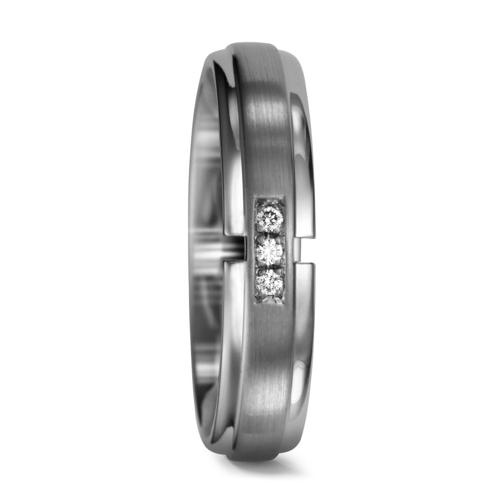 Partnerringe 950 palladium Diamant 0.03 ct, 3 Sten , tw-si