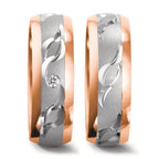 Partnerringe 750/18K hvidguld, 750/18K rødguld