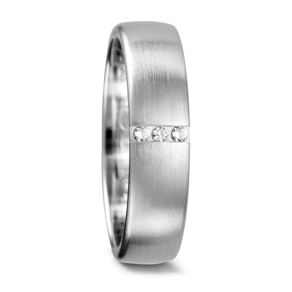 Partnerringe 750/18K hvidguld Diamant 0.03 ct, 3 Sten , tw-vsi