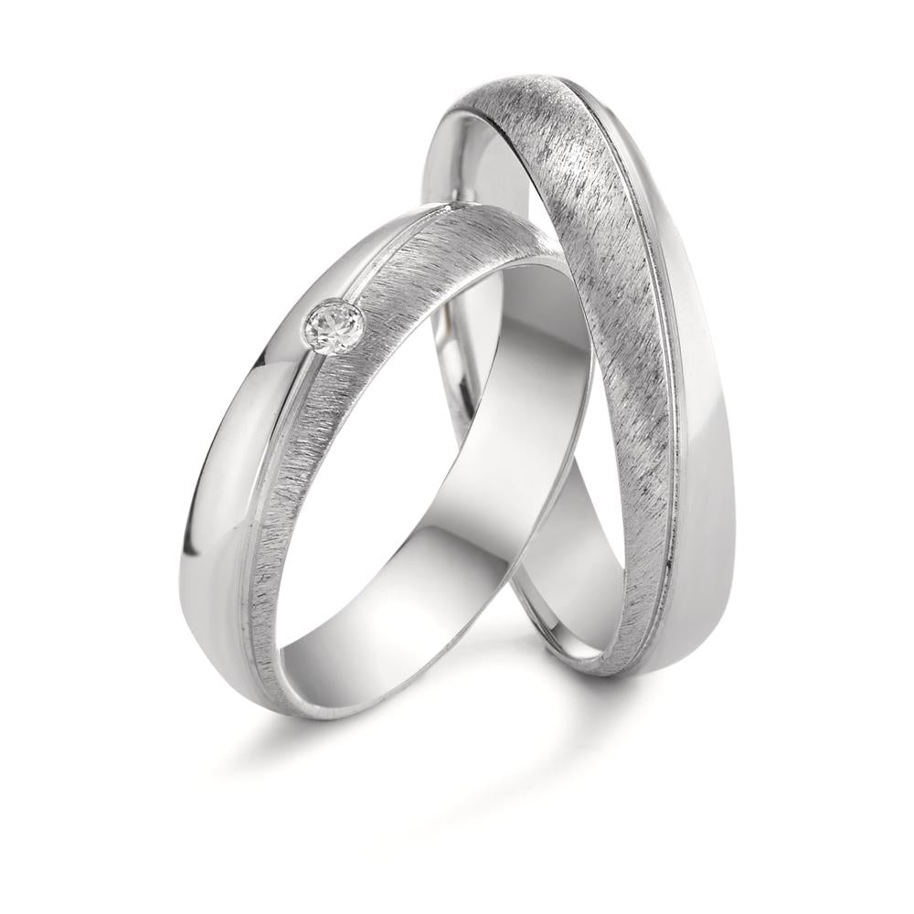 Partnerringe 750/18K hvidguld Diamant 0.04 ct, tw-vsi