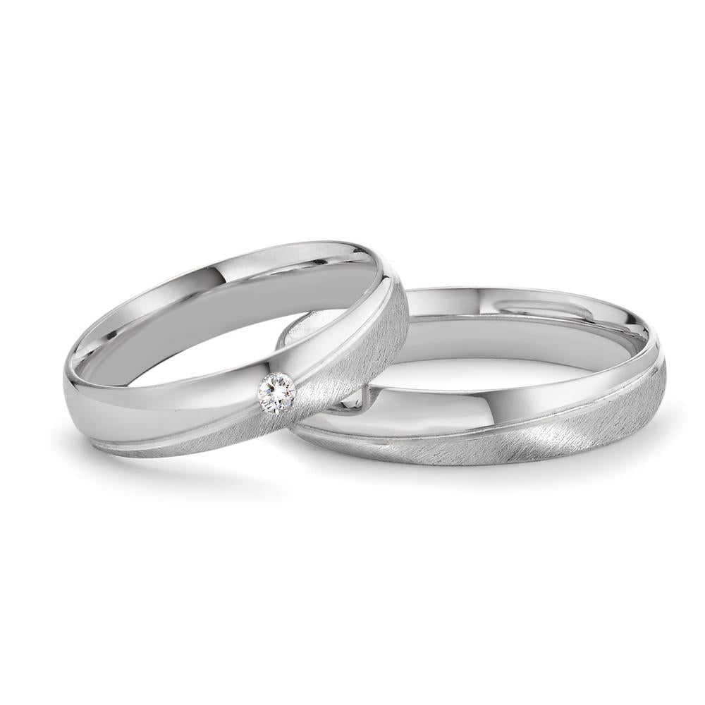 Partnerringe 750/18K hvidguld Diamant 0.04 ct, tw-vsi