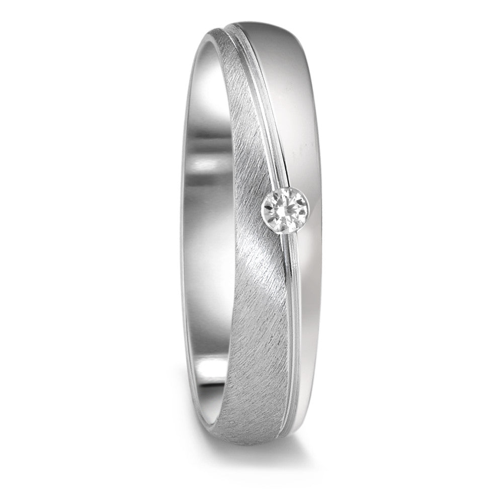 Partnerringe 750/18K hvidguld Diamant 0.04 ct, tw-vsi