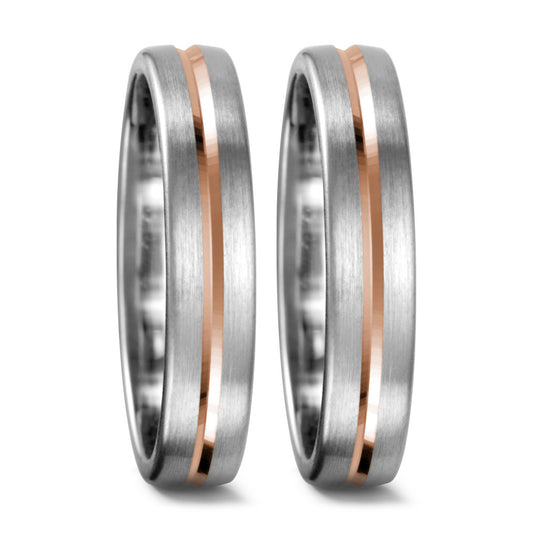 Partnerringe 750/18K hvidguld, 750/18K rødguld