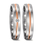 Partnerringe 750/18K hvidguld, 750/18K rødguld