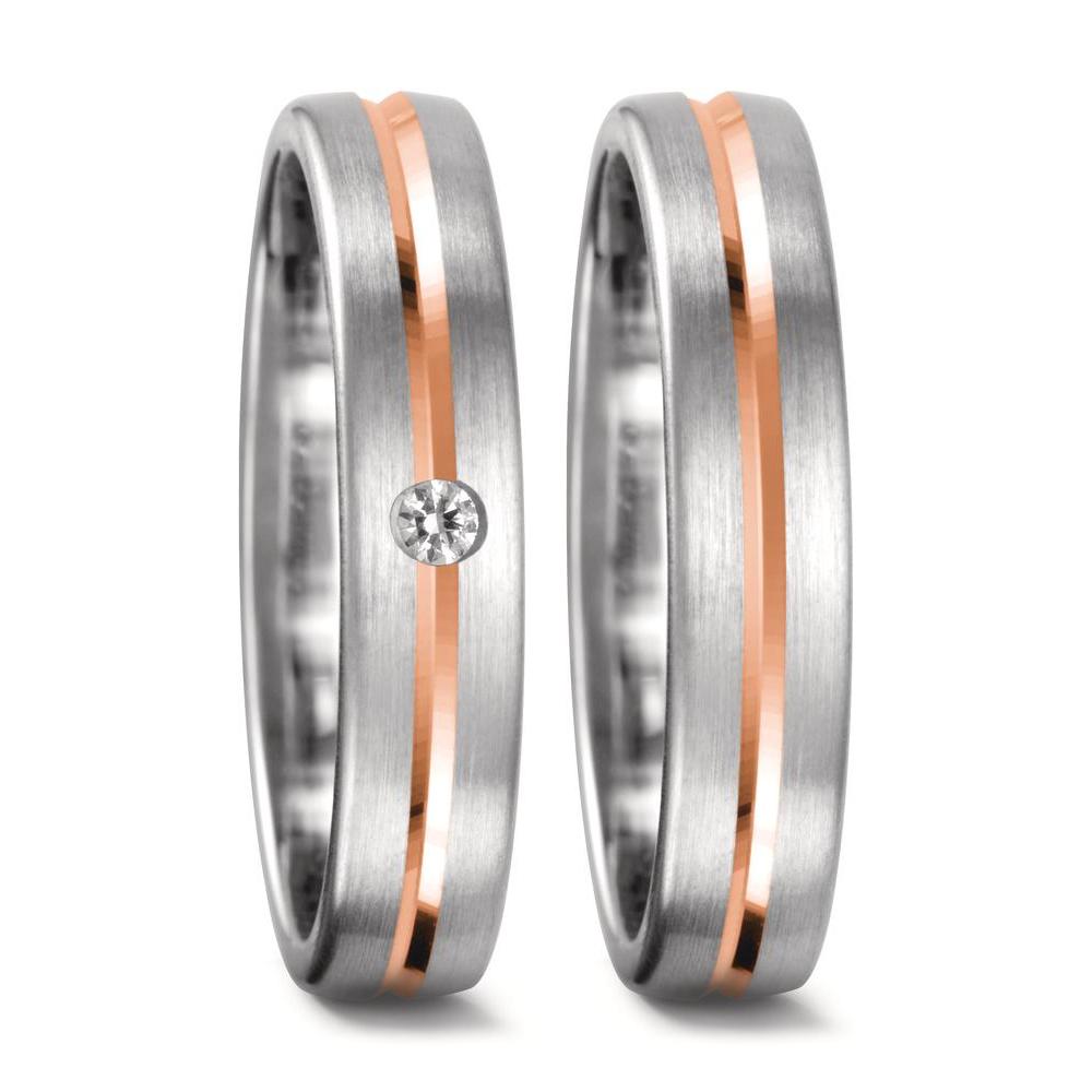 Partnerringe 750/18K hvidguld, 750/18K rødguld