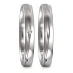 Partnerringe 750/18K hvidguld Diamant 0.02 ct, tw-vsi