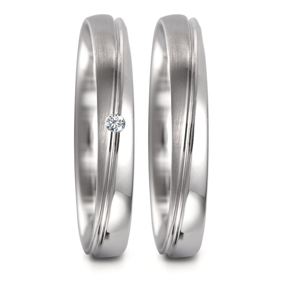 Partnerringe 750/18K hvidguld Diamant 0.02 ct, tw-vsi