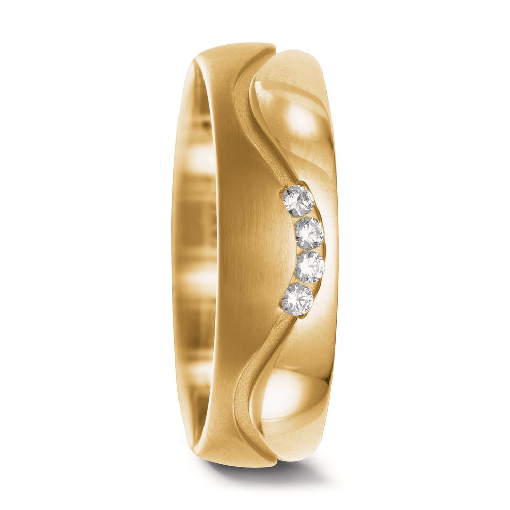Partnerringe 750/18K guld Diamant 0.08 ct, 4 Sten , w-si